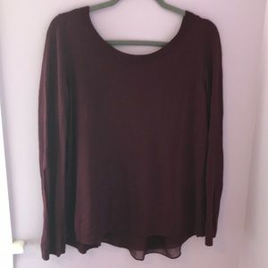Express Maroon blouse with criss cross back